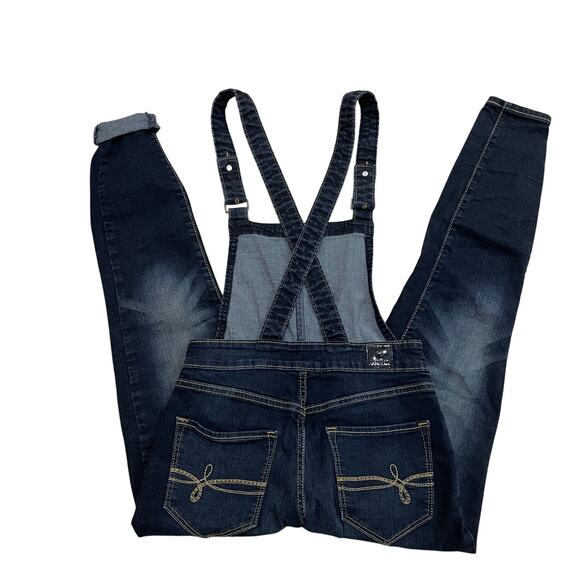 Denizen Levi’s XS Skinny Denim Overalls | Dark Wash Stretch Cross-Back Jumpsuit - Picture 2 of 11